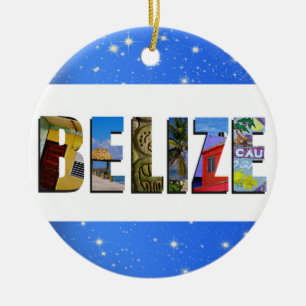 Décoration En Céramique Photos de voyage de Belize Tropical Blue Christmas