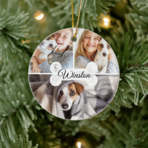 Décoration En Céramique Photos modernes de Noël Pet Dog Bone Three