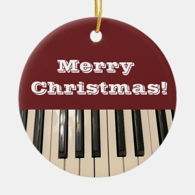 Décoration En Céramique Piano Clavier photo Noël (Devant)