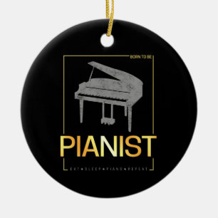 Décoration En Céramique Piano Né Pour Être Pianiste Musicien Design Vintag