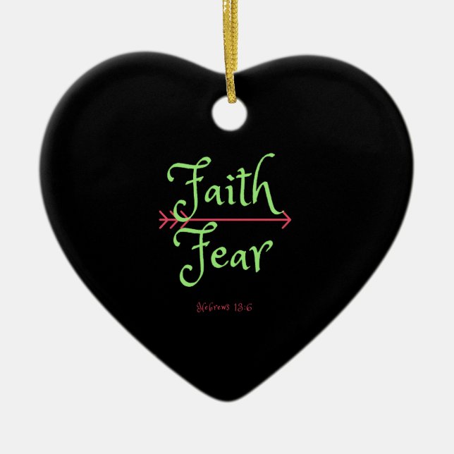 Décoration En Céramique Pick Faith Over Fear Christian Shirt (Devant)