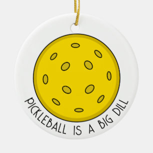 Décoration En Céramique Pickball Pun Noël
