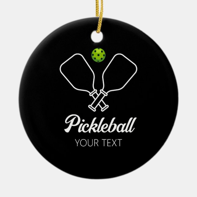 Décoration En Céramique Pickleball avec pagaies et balle Personnalisé (Devant)