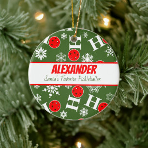 Décoration En Céramique Pickleball personnalisé Noël Ho Ho Ho