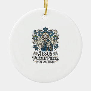 Décoration En Céramique Pièces de puzzle Jésus pas autisme Pièces de puzzl