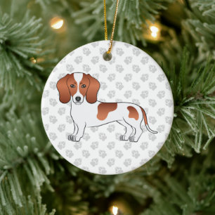 Décoration En Céramique Pied rouge lisse Cheveux Dachshund Cartoon Chien &