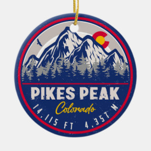Décoration En Céramique Pikes Peak Colorado Mountain Camping Randonnée