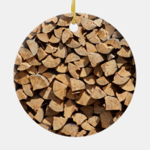 Décoration En Céramique Pile De Bois