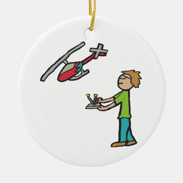 Décoration En Céramique Pilote d'hélicoptère RC (Devant)