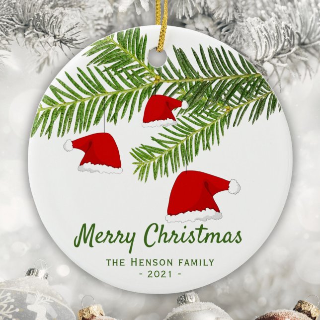 Décoration En Céramique Pin de chapeau rouge moderne Joyeux Noël (Créateur téléchargé)