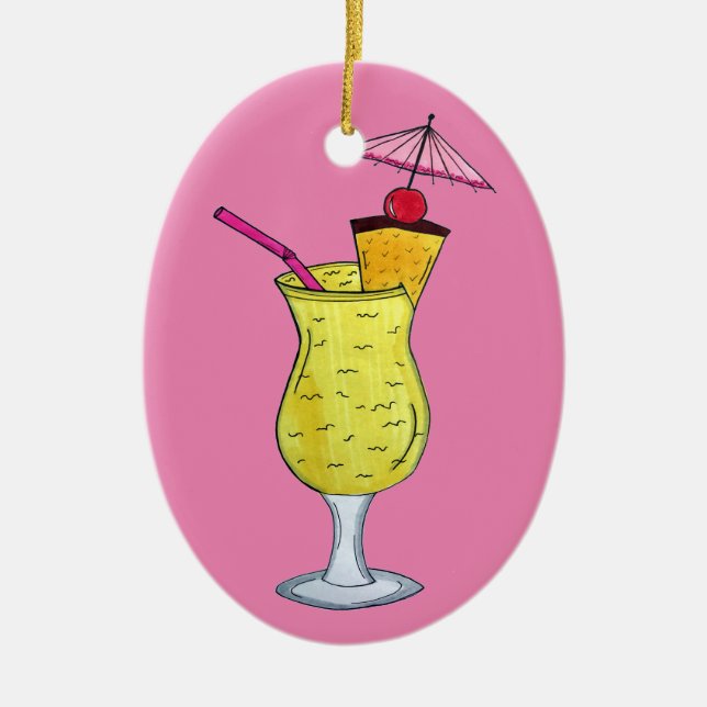 Décoration En Céramique Pina Piña Colada Puerto Rican Pineapple Cocktail (Devant)