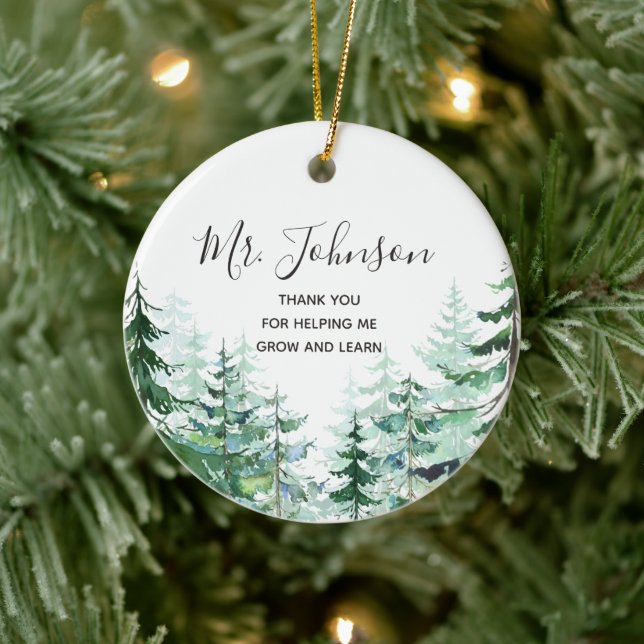 Décoration En Céramique Pine Trees Merci pour m'aider à grandir professeur (Arbre)