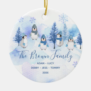 Décoration En Céramique Pingouin d'hiver Notre premier Noël dans notre nou