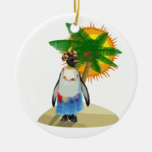 Décoration En Céramique Pingouin tropical (Devant)
