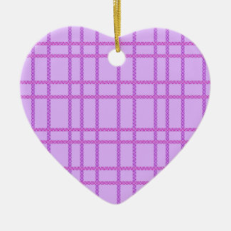 Décoration En Céramique Pink and purple flower checkered pattern