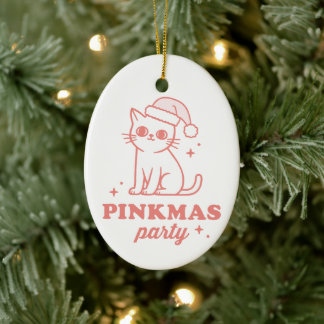 Décoration En Céramique Pink Christmas aesthetic pinkmas party girly cat