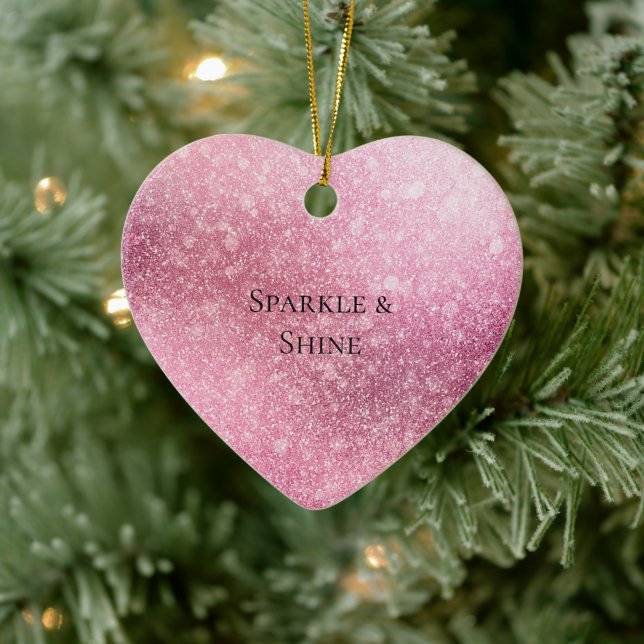 Décoration En Céramique Pink Glitzy Sparkle personnalisé (Arbre)