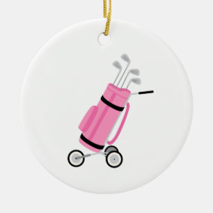 Décoration En Céramique Pink Golf Caddy