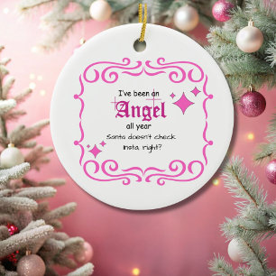 Décoration En Céramique Pink J'ai été un ange...