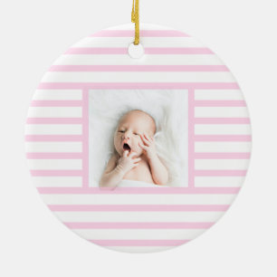 Décoration En Céramique Pink Sleepy Baby Dino Baby Pink Stripe Modern