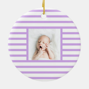 Décoration En Céramique Pink Sleepy Baby Dino   Purple Stripe Moderne