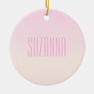 Décoration En Céramique Pink to Peach Sunset Ombre avec texte personnalisa