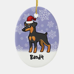 Décoration En Céramique Pinscher miniature de Noël/Manchester Terrier