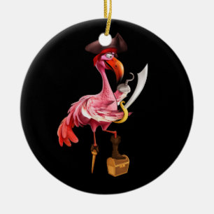 Décoration En Céramique Pirate rose Flamant rose Filles Oeil Patch Hallowe