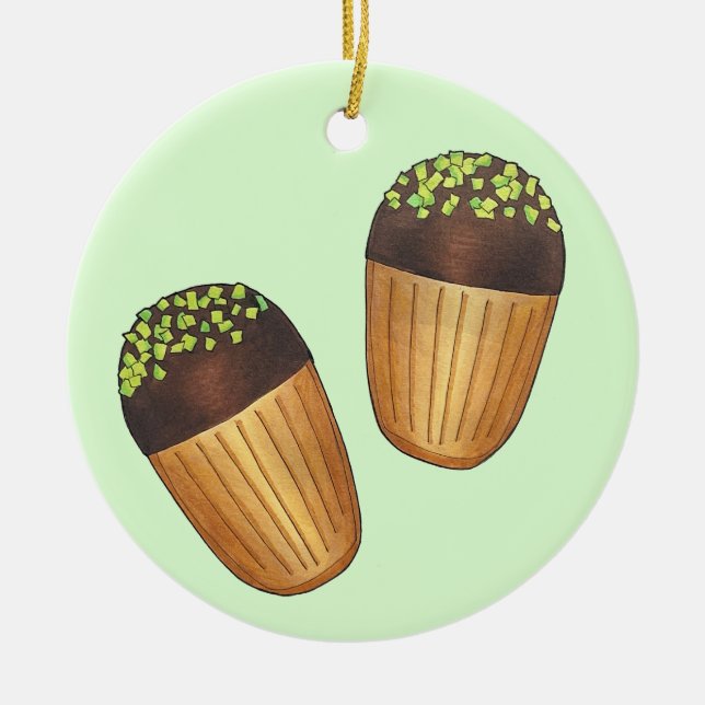 Décoration En Céramique Pistachio Madeleines Pâtisseries françaises Pâtiss (Devant)