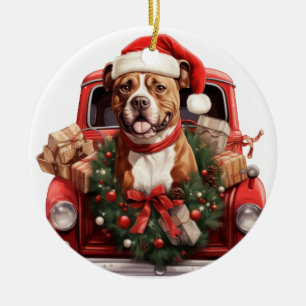 Décoration En Céramique Pittbull Terrier. Pitt Bull chien PitBull Ornament