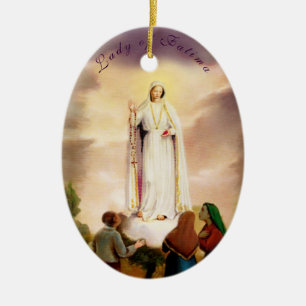 Décoration En Céramique PixDezines Notre Dame de Fatima, Texte Personnalis