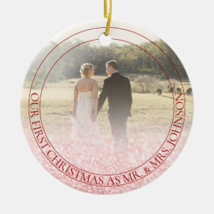 Décoration En Céramique PixDezines Notre premier Noël, Parties scintillant