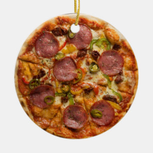Décoration En Céramique Pizza suprême personnalisée