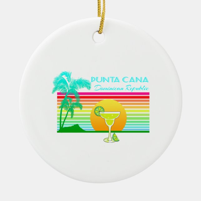 Décoration En Céramique Plage Retro Punta Cana Margarita (Devant)