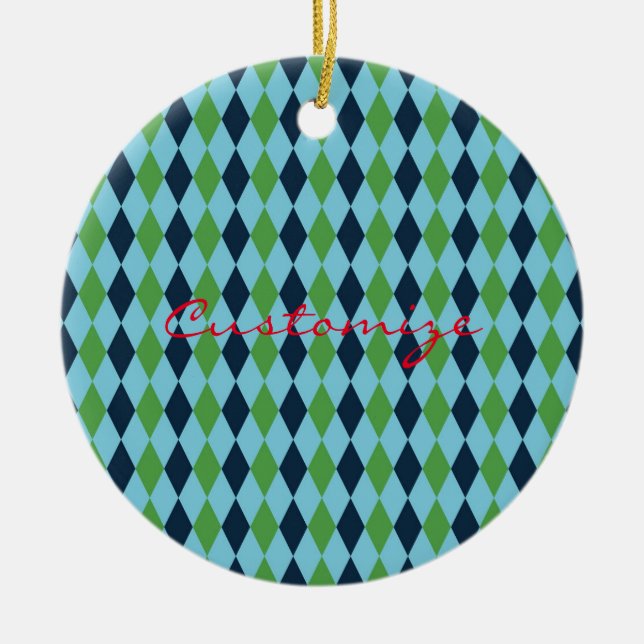 Décoration En Céramique Plaid diamant Rockabily Thunder_Cove (Devant)