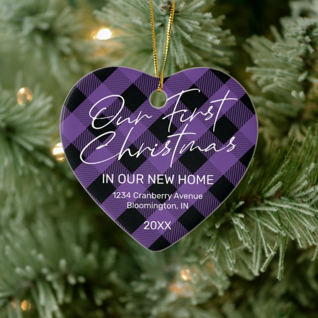 Décoration En Céramique Plaid Purple Nouveau Accueil Premier Noël (Arbre)