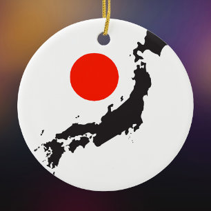 Décoration En Céramique Plan du Japon, contour et cercle