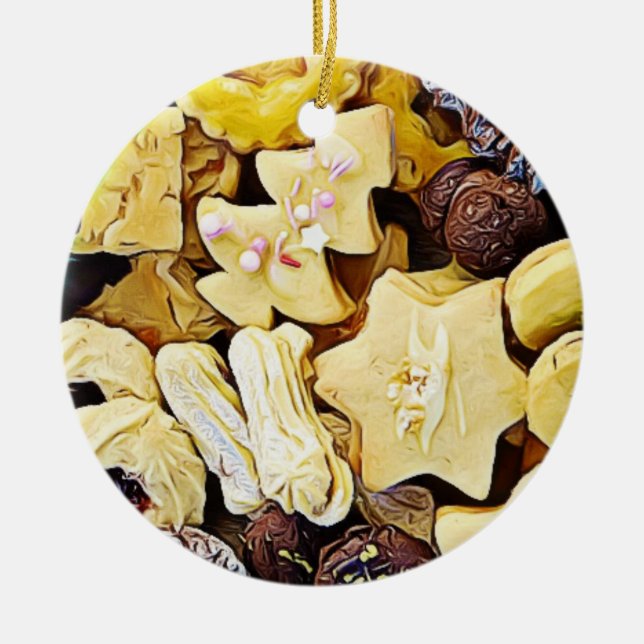 Décoration En Céramique Plaque de cookies Noël personnalisé (Devant)
