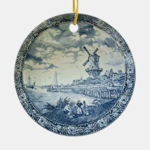 Décoration En Céramique Plaque hollandaise Blue Delft