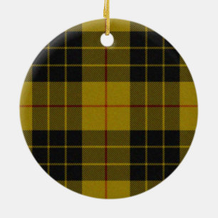 Décoration En Céramique Plaque noire jaune tartan MacLeod