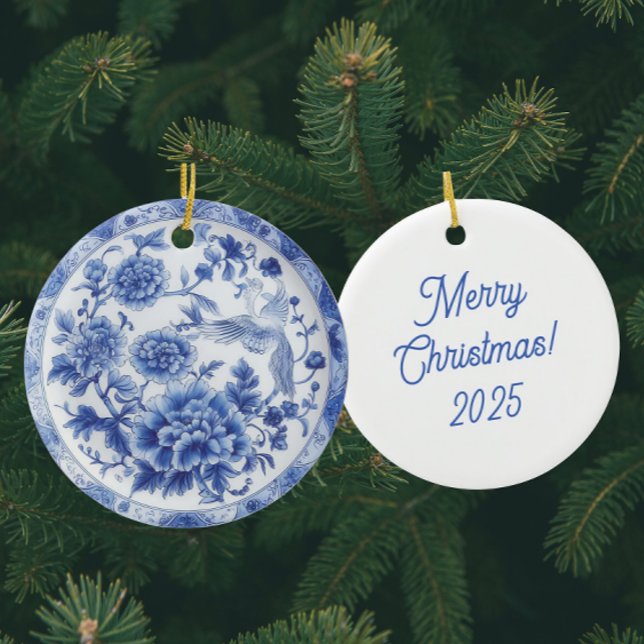 Décoration En Céramique Plaques blanches bleues personnalisées (Personalize it!)
