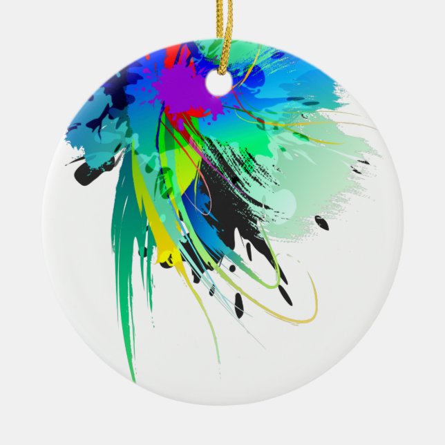 Décoration En Céramique Plaques de peinture Peacock Abstraites (Devant)