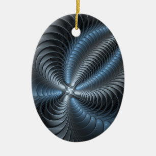 Décoration En Céramique Plastique bleu gris 3D Fractal Art moderne Abstrai