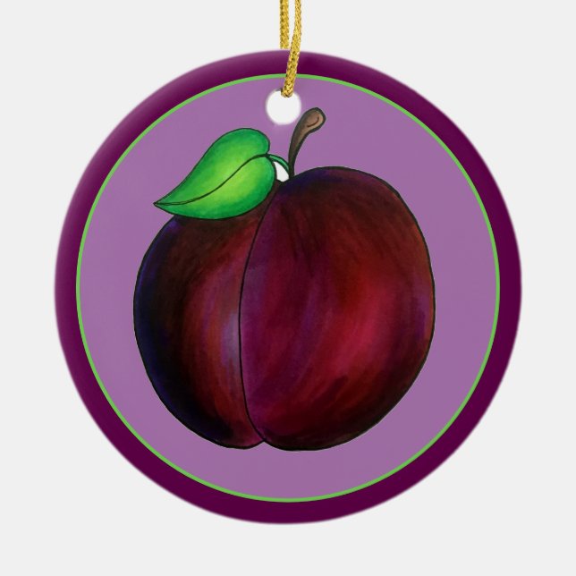Décoration En Céramique Plums mûrs Été Purple Plum Illustration (Devant)