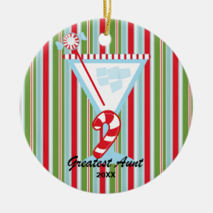Décoration En Céramique Plus grande tante Martini Glass Christmas Ornament