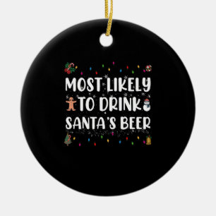 Décoration En Céramique Plus susceptible de boire la bière du Père Noël No