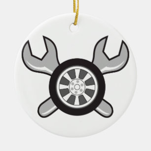 Décoration En Céramique Pneu et clés