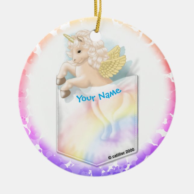 Décoration En Céramique Pocket Rainbow Unicorn (Devant)