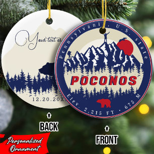 Décoration En Céramique Pocono Mountains Pennsylvanie Escalade Vintage 80s