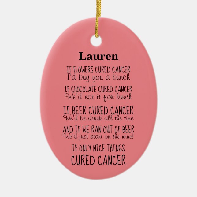 Décoration En Céramique Poème de soutien au cancer (Devant)